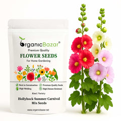 Hollyhock Summer Carnival Mix Seeds - 50 Seeds (Gulkhera/गुलखैरा के बीज)