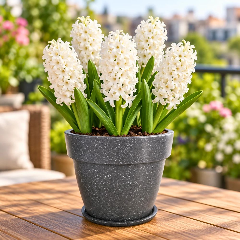 Hyacinth White Flower Bulbs (05N)