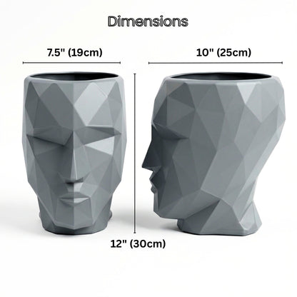 Iron Man Face Planter Pot (Pack of 1) – Luxury Geometric Designer Plant Pots for Living Room, Bedroom, Office, Villa, & premium commercial interiors