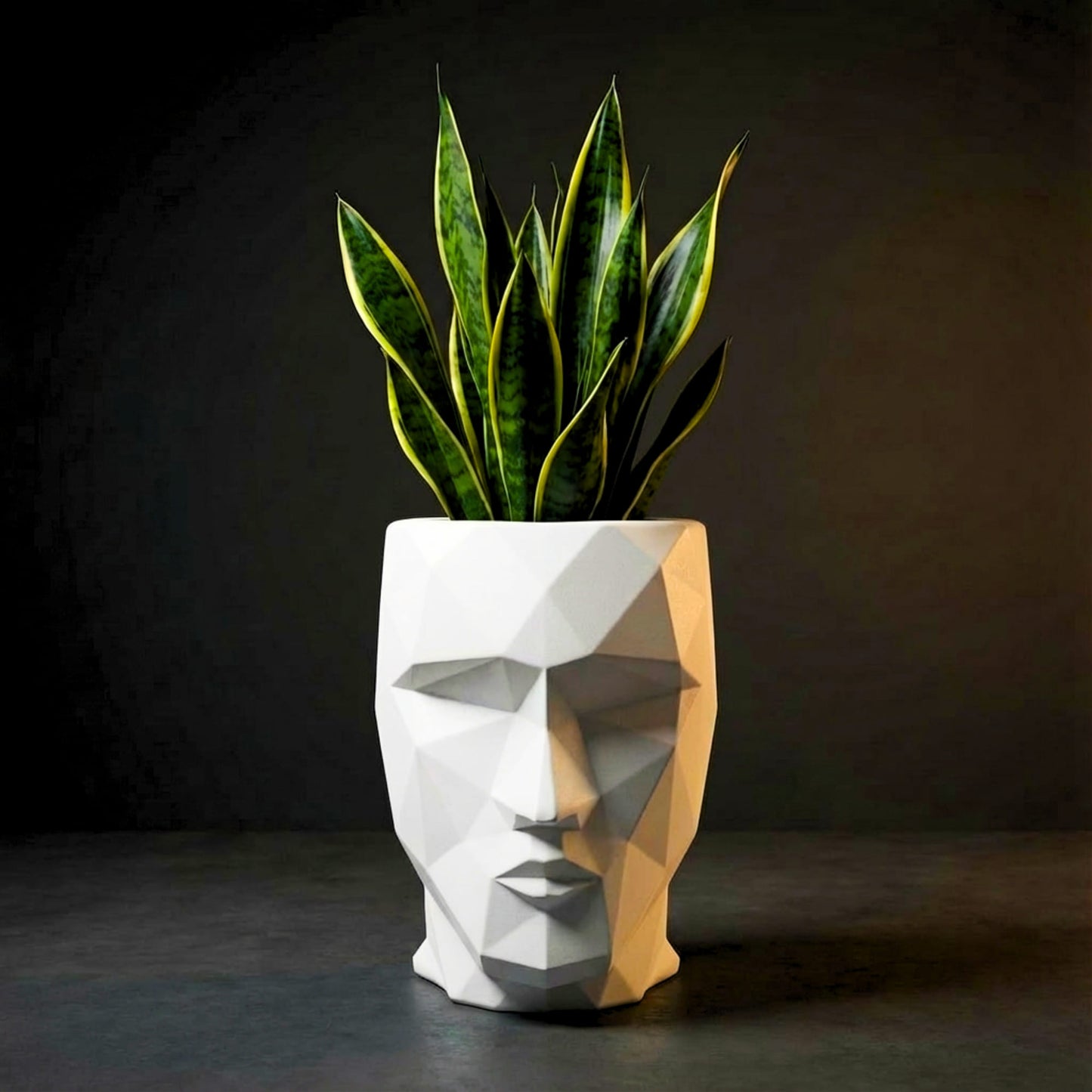 Iron Man Face Planter Pot (Pack of 1) – Luxury Geometric Designer Plant Pots for Living Room, Bedroom, Office, Villa, & premium commercial interiors