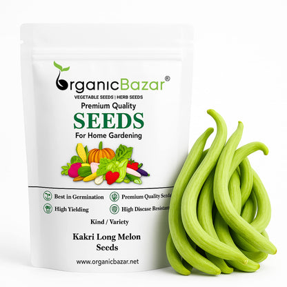 Kakri Long Melon Seeds - 20 Seeds (Kakdi/ककड़ी के बीज) High Germination, Easy to Grow Seeds For Terrace Gardening
