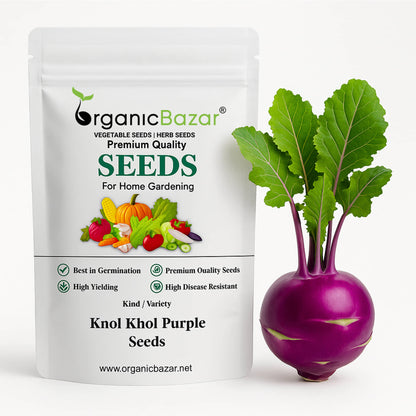 Knol Khol Purple Seeds - 50 Seeds (Ganth Gobhi/गांठ गोभी के बीज)