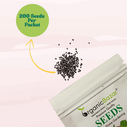 Krishna/Shyam Basil Seeds - 200 Seeds (Tulsi/तुलसी के बीज) High Germination/Perfect for pots, balconies, or Terrace gardens