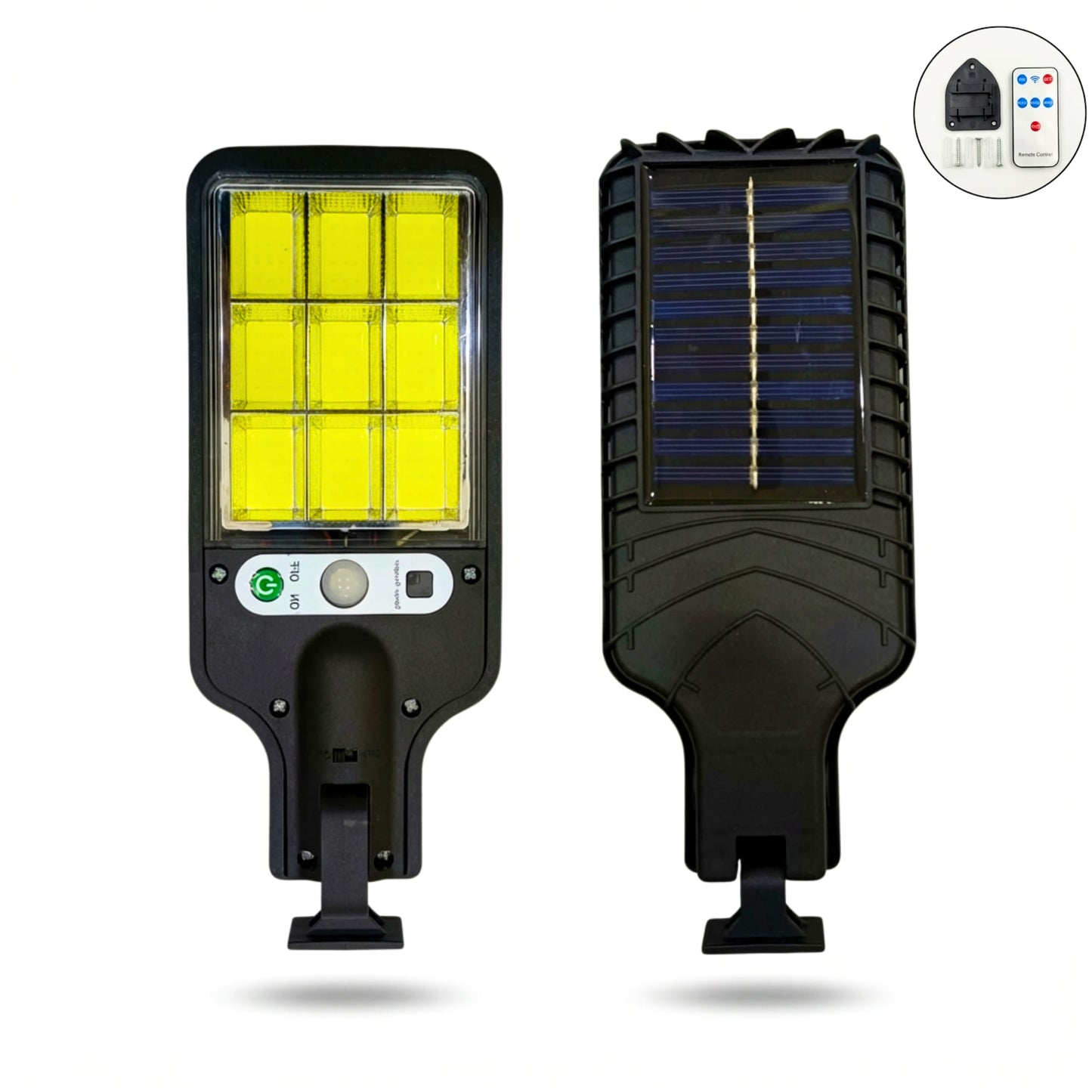 Solar LED Street Lamp Light | Super Bright COB LED | Motion Sensor | Remote Control | Auto-Chargeable Street Lamp for Front Porch, Patio, Garden & Outdoor (Pack of 1)