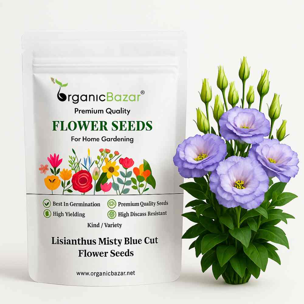 Lisianthus Misty Blue Cut Flower Seeds (30 Seeds) Cut Flower Seeds For Pots, Bouquets & Balcony Gardening