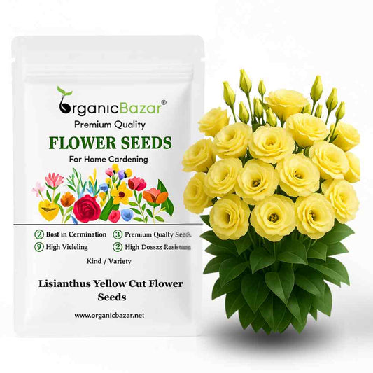Lisianthus Yellow Cut Flower Seeds (30 Seeds) Cut Flower Seeds For Pots, Bouquets & Balcony Gardening