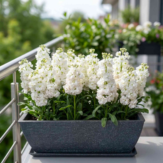 Matthiola (Stock) Katz Double White Cut Flower Seeds (30 Seeds) High Germination/ Easy To grow/ Perfect for pots, balconies, or Terrace gardens