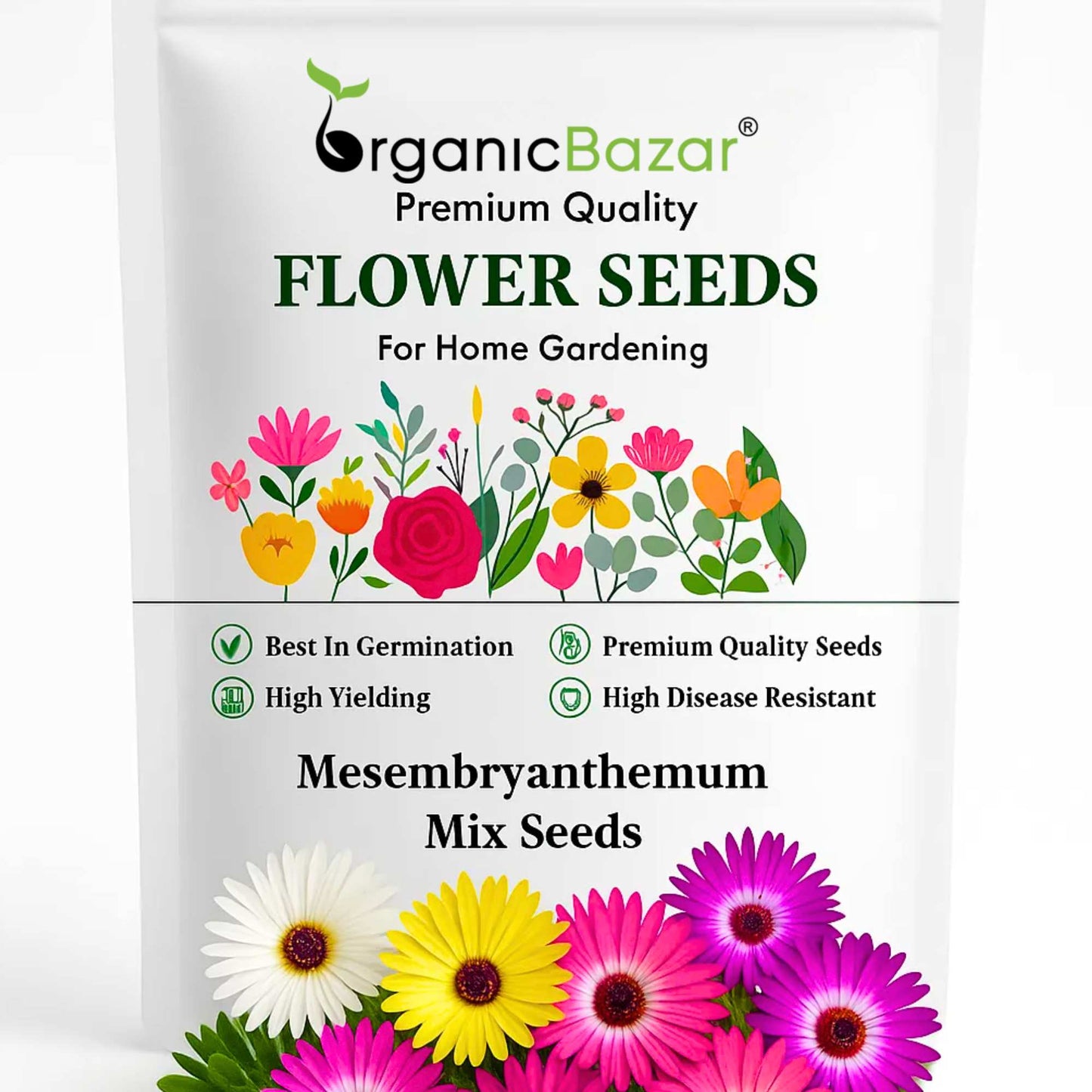 Mesembryanthemum Mix Seeds (400 Seeds) Easy To Grow, High Germination, Perfect for pots, balconies, or Terrace gardens