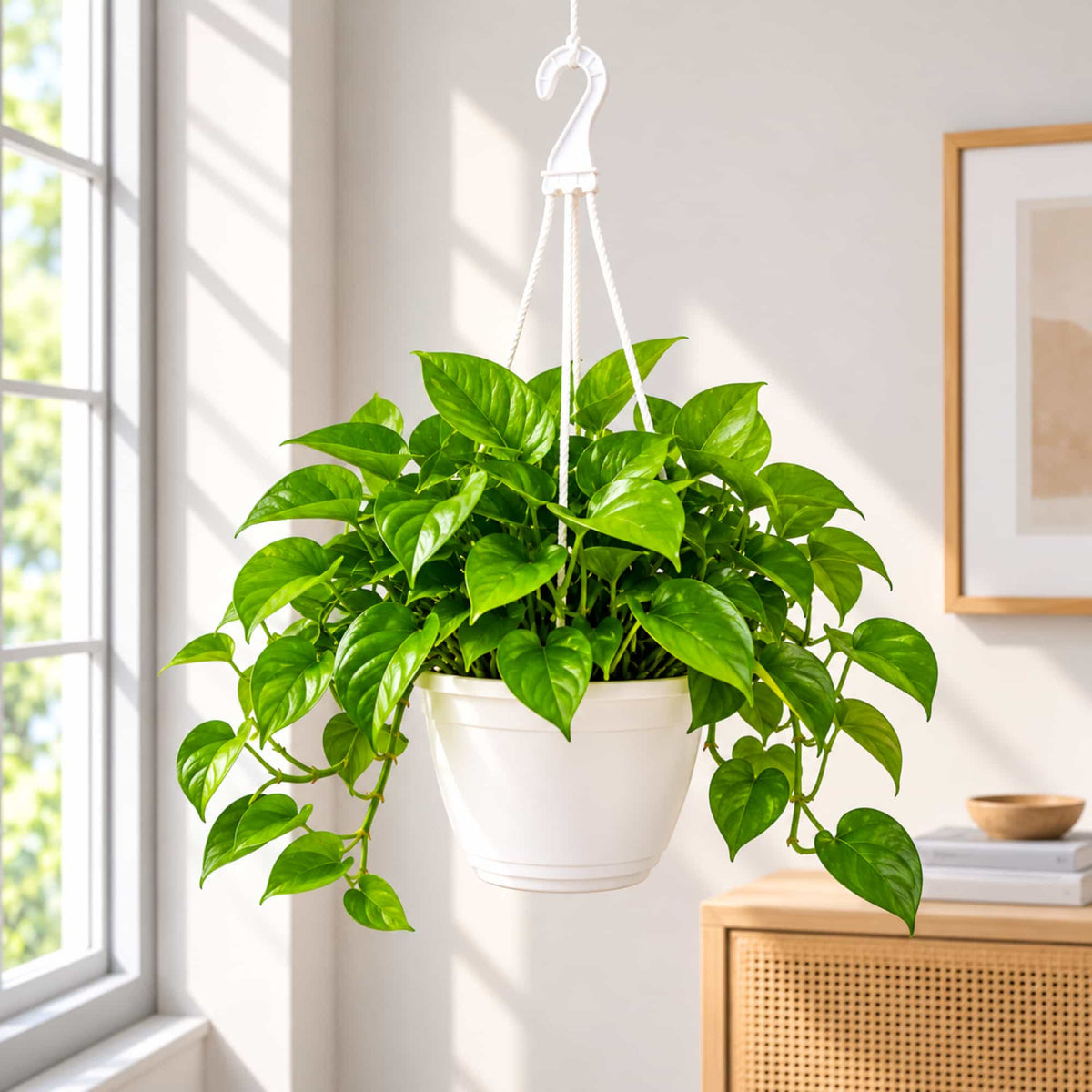 Money Plant Green Live Plant with Hanging Pot