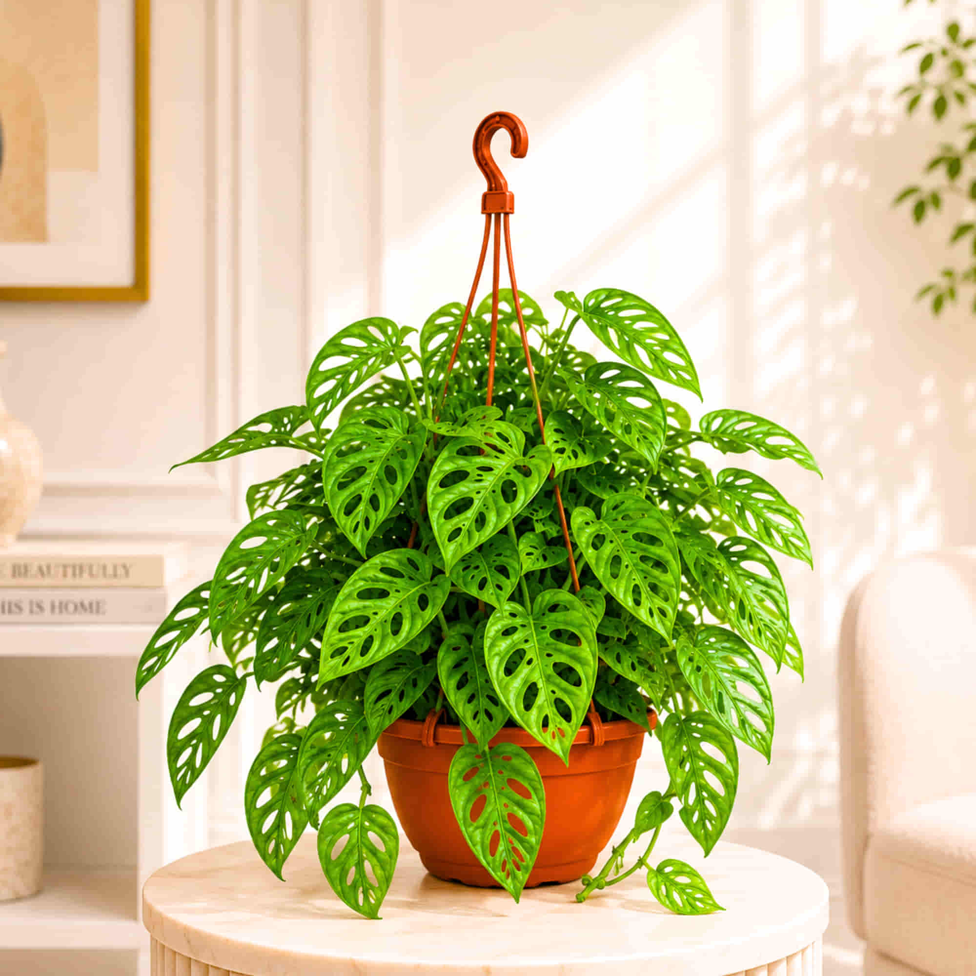 Monstera Adansonii (Swiss Cheese Vine) Live Plant with Hanging Basket