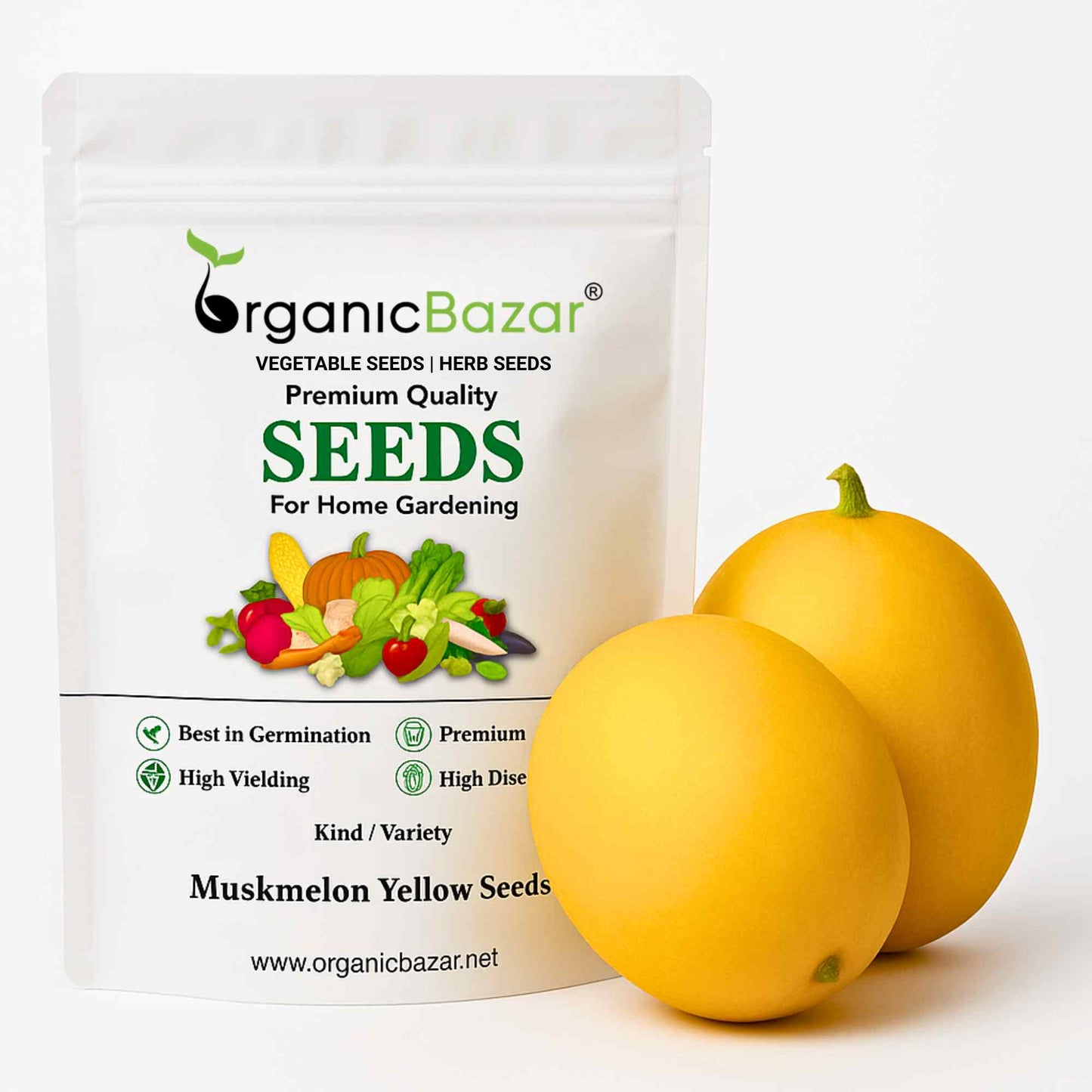 Muskmelon Yellow Seeds (12 Seeds) (kharbooja/ खरबूजा)