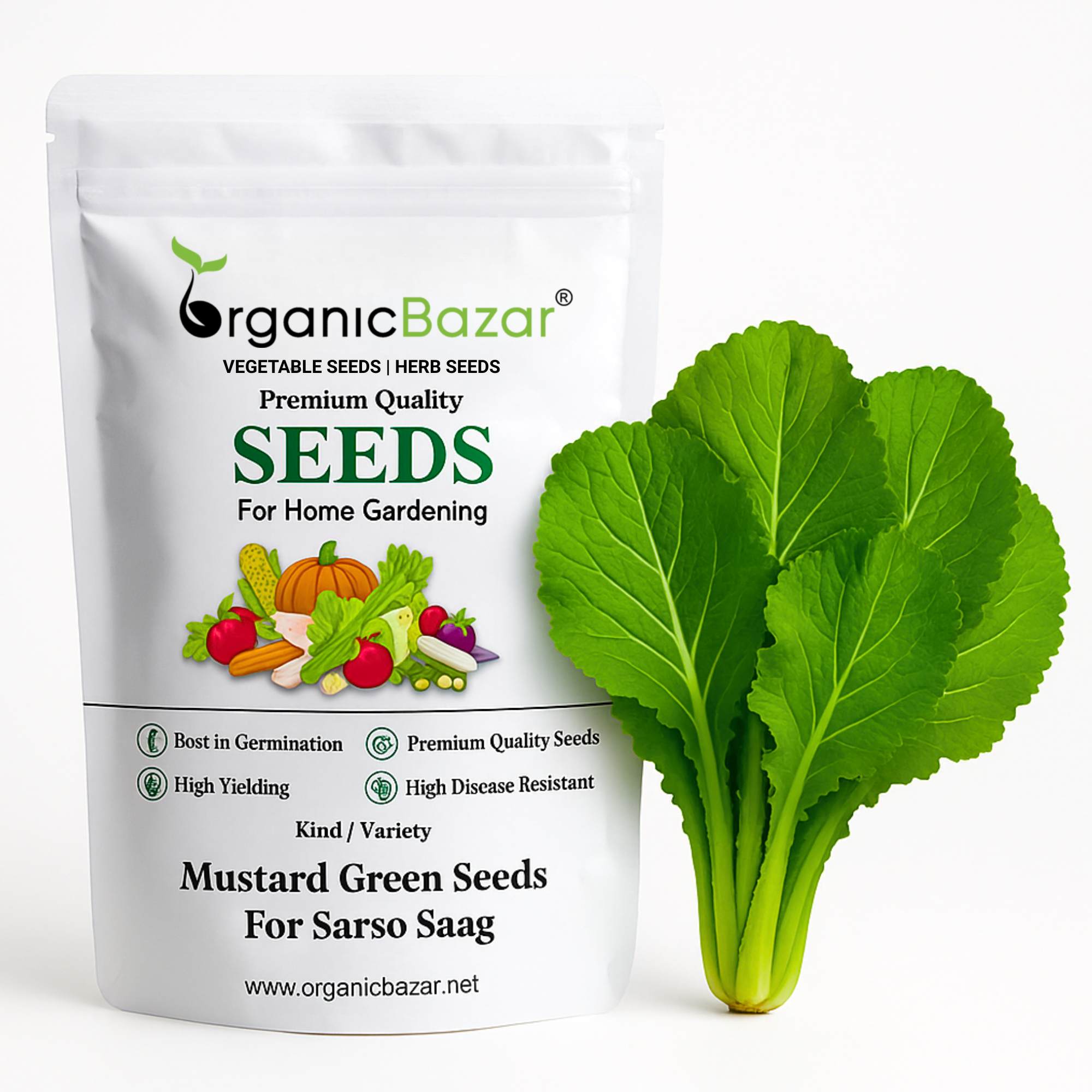 Mustard Green Seeds For Sarso Saag - 750 Seeds(साग वाली सरसों के बीज)