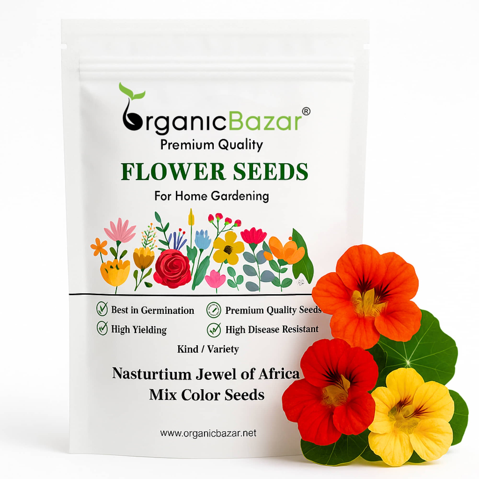 Nasturtium Jewel of Africa Mix Color Seeds (20 Seeds)