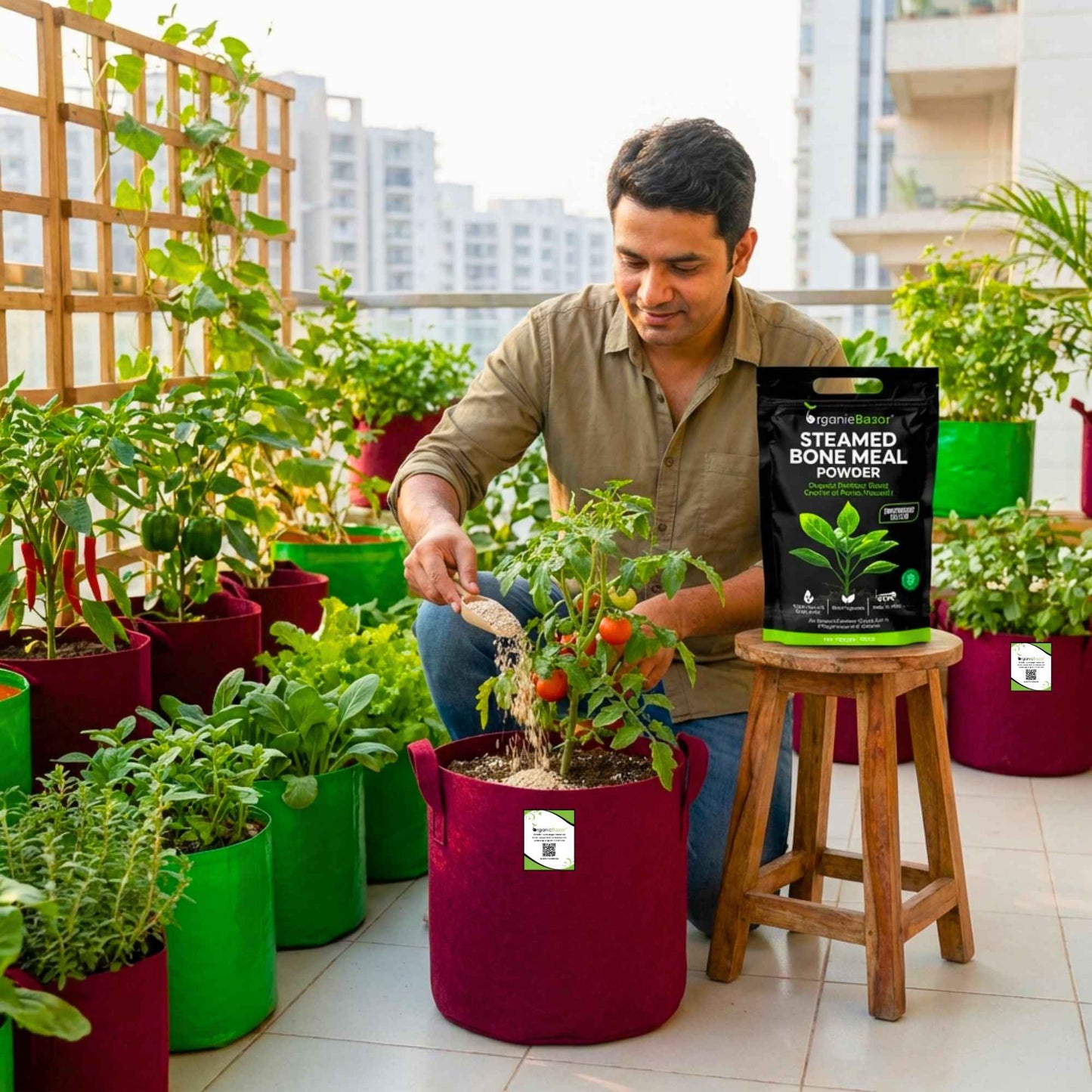 Organic Steamed Bone Meal Fertilizer for Plants, Slow Release Powder