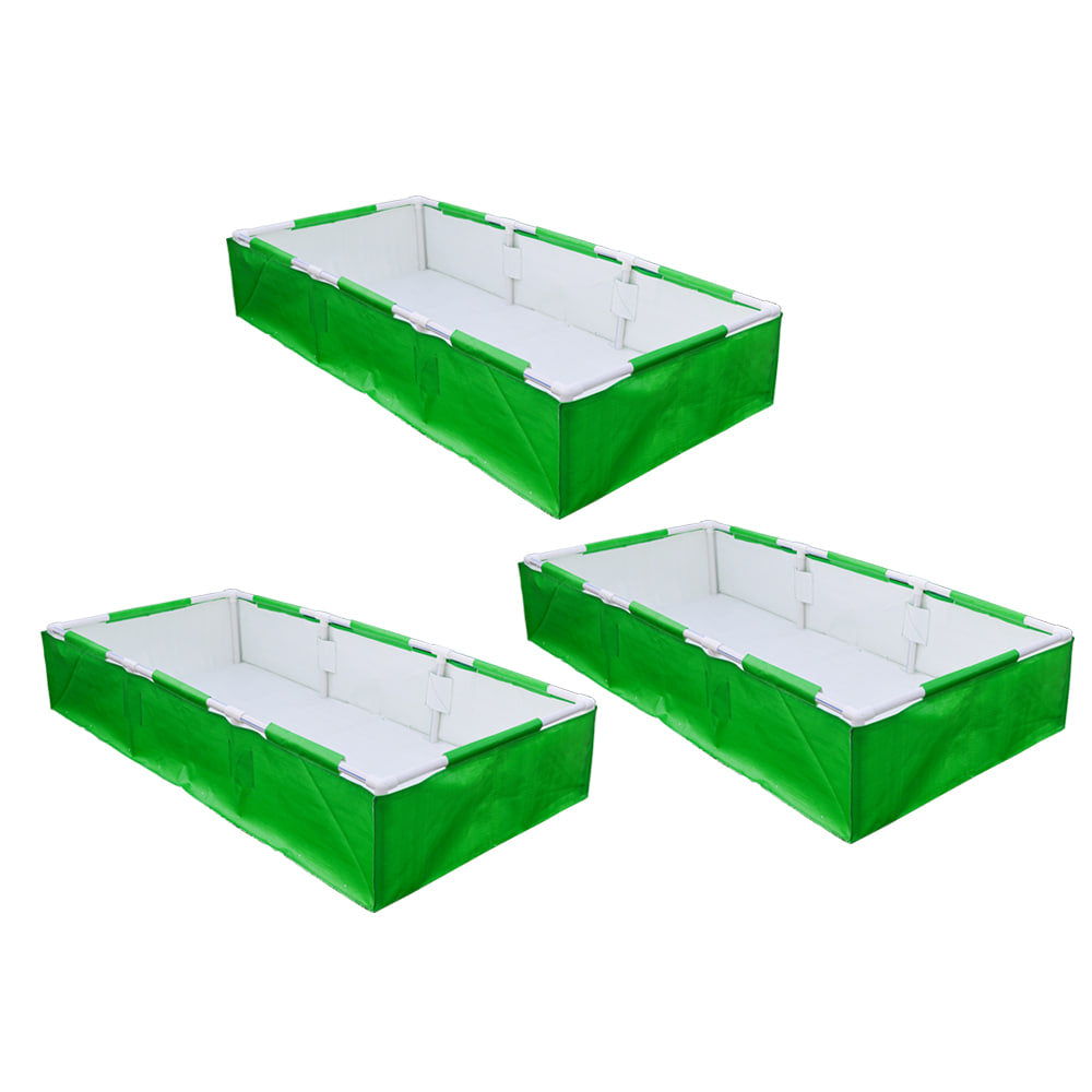 OrganicBazar 72x36x12 Rectangular Grow Bag With Supporting Pvc Pipes Frame, Premium HDPE Green Raised Bed