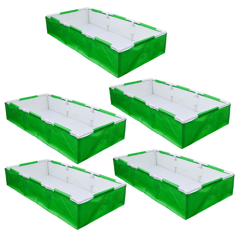 OrganicBazar 72x36x12 Rectangular Grow Bag With Supporting Pvc Pipes Frame, Premium HDPE Green Raised Bed