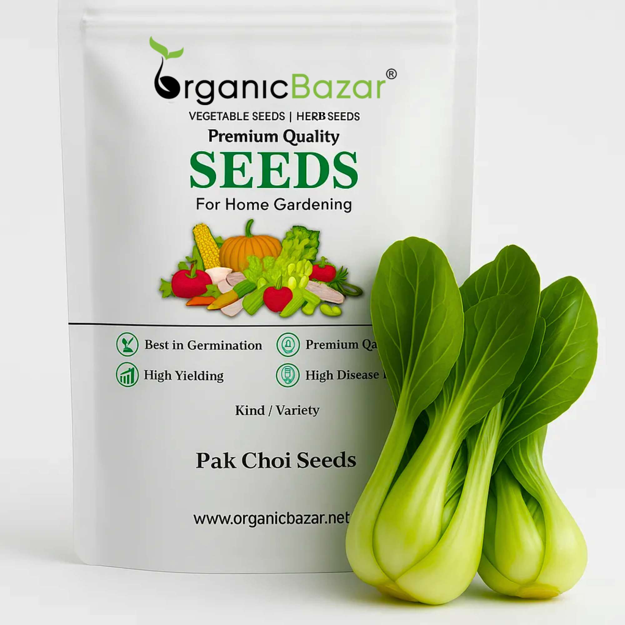 Pak Choi (Bok Choi) Seeds - 150 Seeds (पाक चोई के बीज)