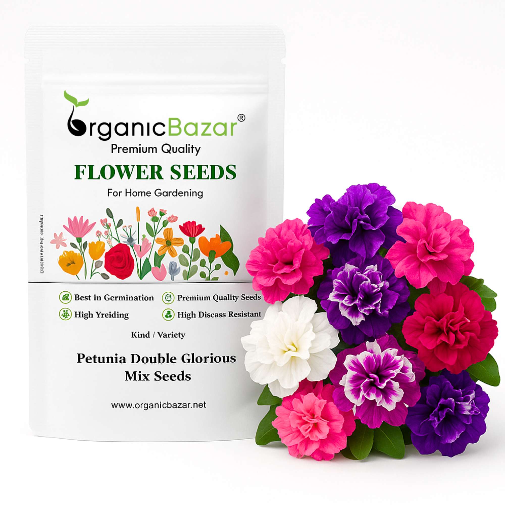 Petunia Double Glorious Mix Seeds (100 Seeds)