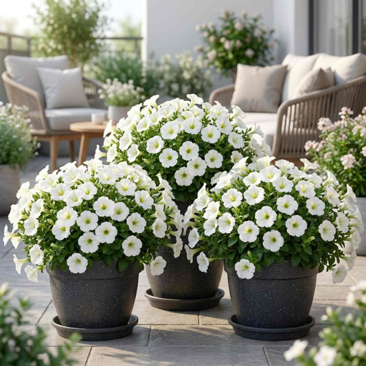 Petunia Supercascade White Flower Seeds (50 Seeds) High Germination/ Easy To grow/ Perfect for pots, balconies, or Terrace gardens