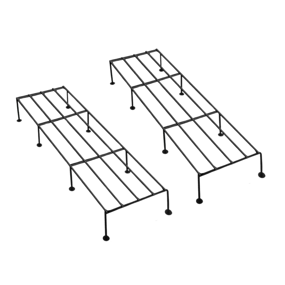 OrganicBazar Metal Plant Stand for Pots | Rust-Resistant Heavy-Duty Rectangular Flower Pot Stand for Garden Decor, Balcony & Indoor Use (Black)