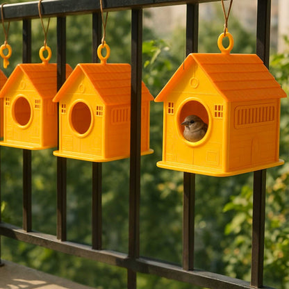 Plastic Bird House Foldable Bird Nest for Sparrows | Outdoor Nesting Shelter for Balcony & Garden | Lightweight & Weather-Resistant Bird Home with Air Ventilation