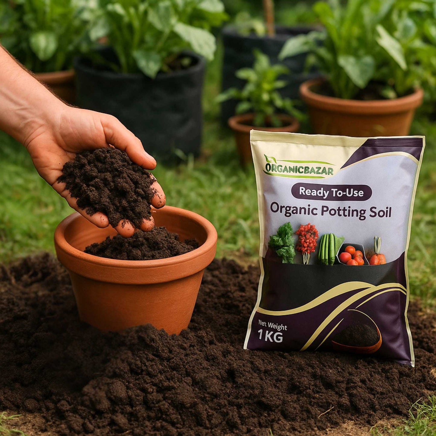 Ready to Use Organic Potting Soil Mix (1kg)