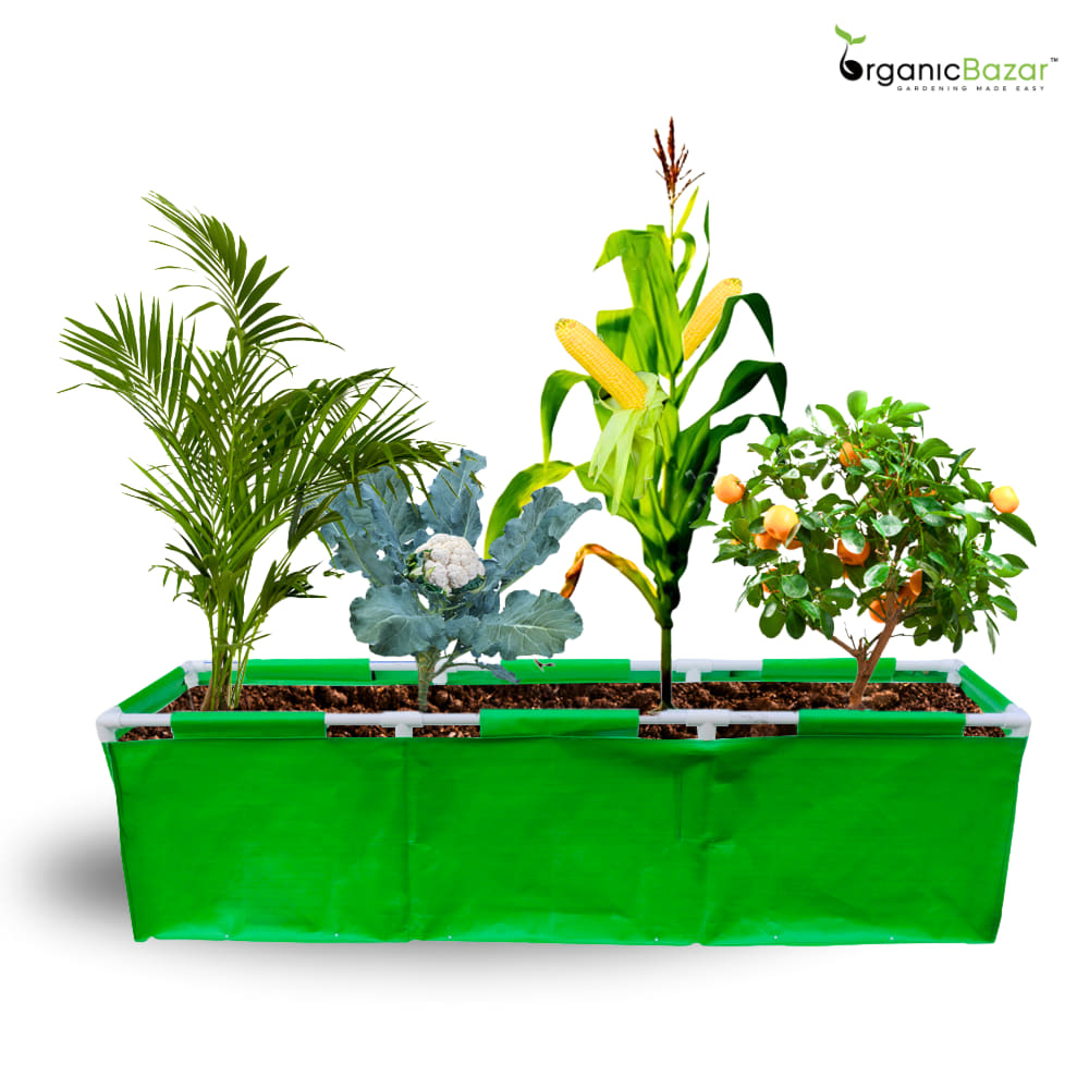 HDPE 60x12x12 Rectangle Grow Bag With Supporting Pvc Pipes Extra Thick Premium Quality Grow Bags