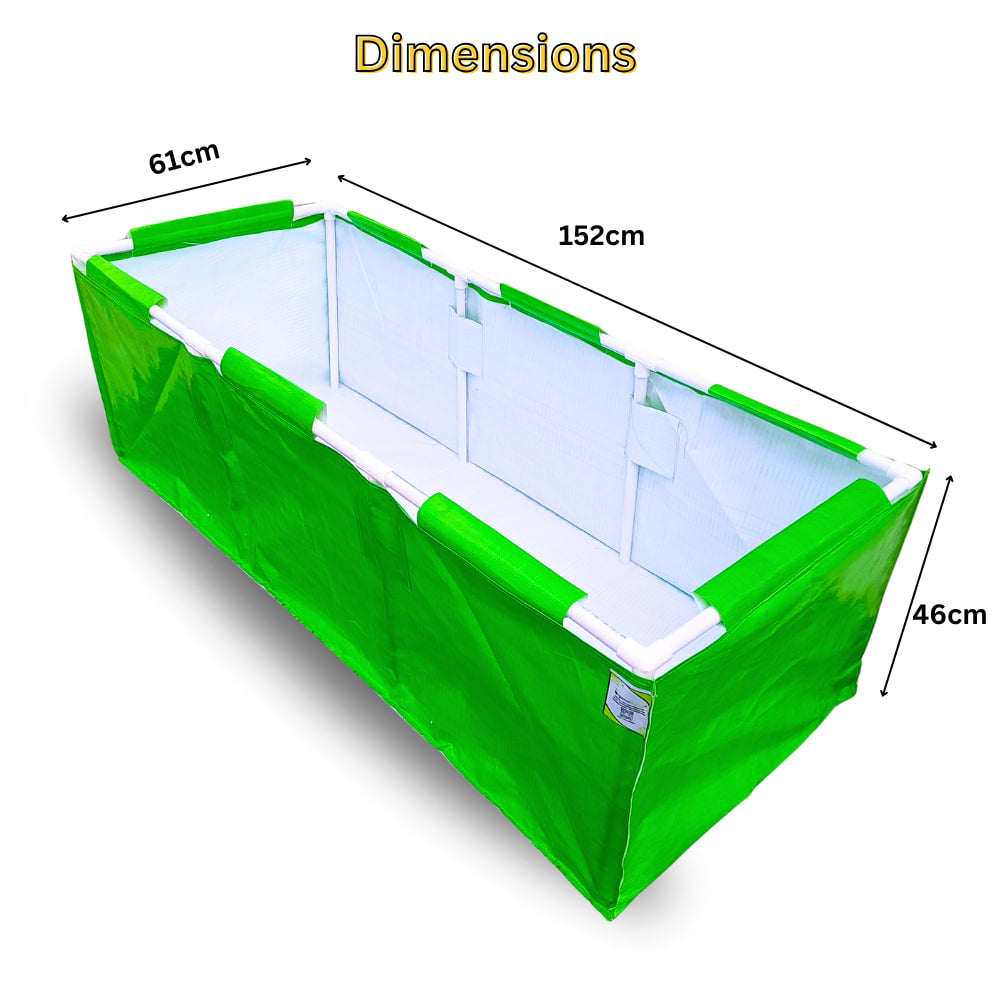 HDPE 60x24x18 Rectangle Grow Bag With Supporting Pvc Pipes Extra Thick Premium Quality Grow Bags