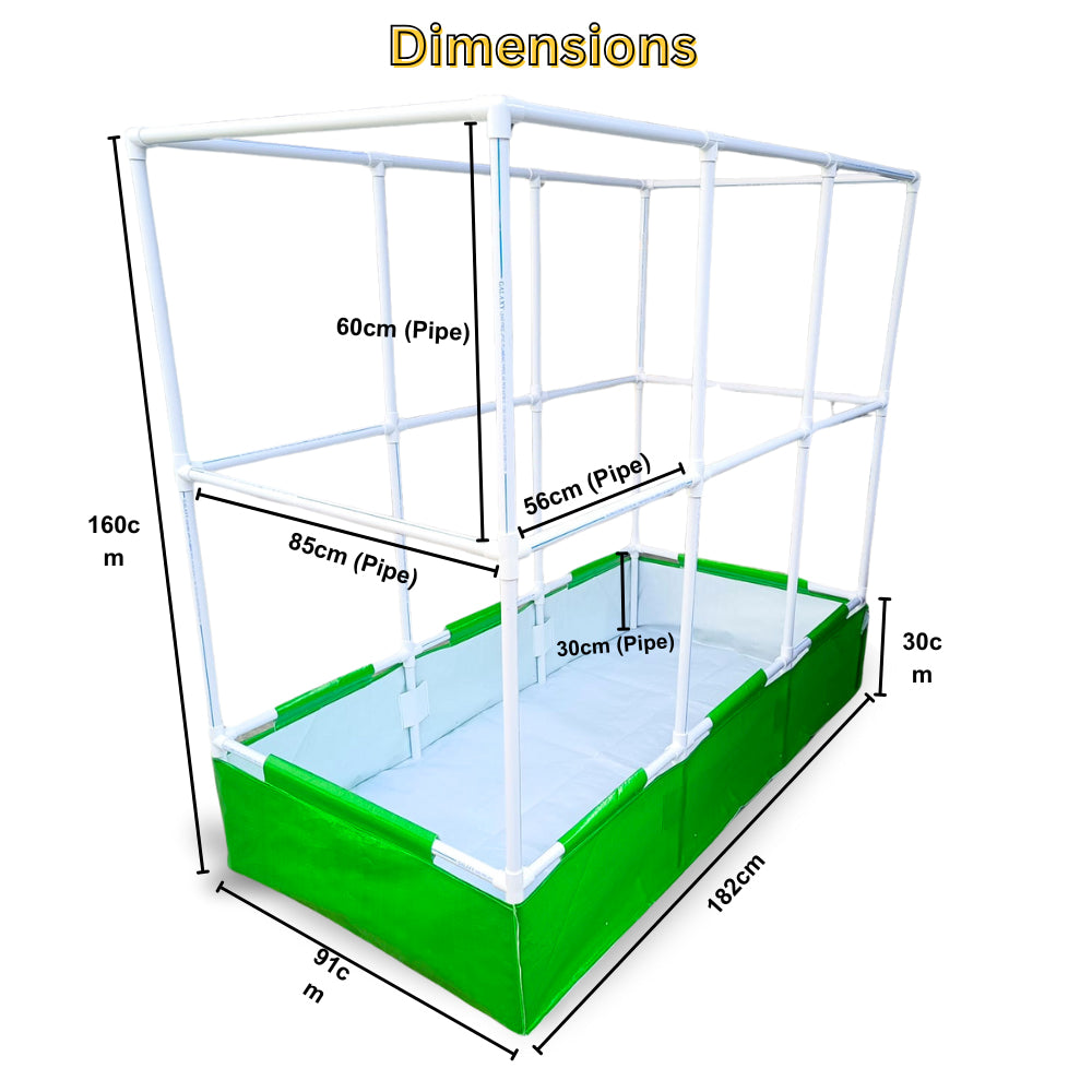 OrganicBazar 72x36x12 Rectangular Grow Bag with Long Frame for Creeper Plants for Terrace Garden