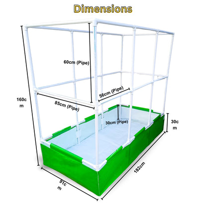 OrganicBazar 72x36x12 Rectangular Grow Bag with Long Frame for Creeper Plants for Terrace Garden