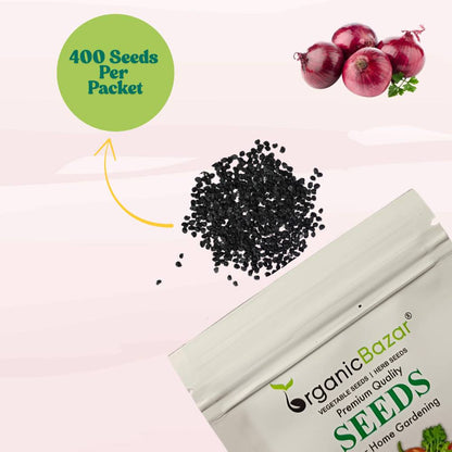 Red Onion (Lal Pyaj) Seeds - 400 Seeds (लाल प्याज के बीज) High Yield/High Germination/Best Seeds for Terrace Gardening