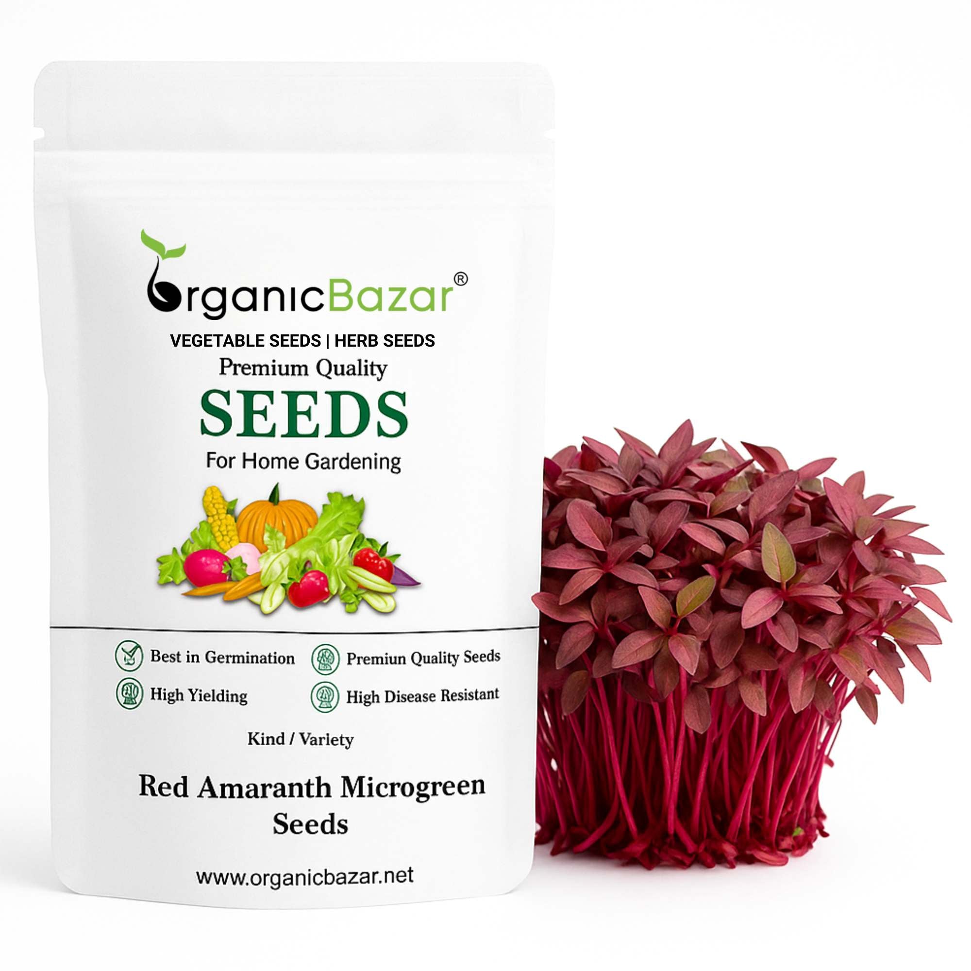 Red Amaranth Microgreen Seeds (25g)