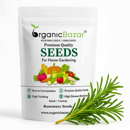 Rosemary Seeds - 100 Seeds (Gulmehndi/गुलमेंहदी के बीज) High-Germination Herb Seeds for Pots, Balcony & Home Garden