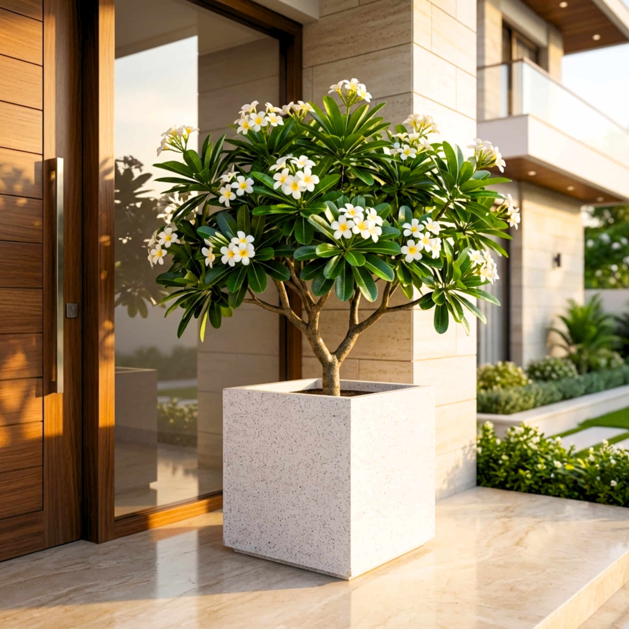 Cubicis Roto Moulded Square Luxury Planter Pot with 10+ Years Durability | Terrazzo Finish Roto Container | Durable, Lightweight & Weatherproof Pot for Garden, Balcony & Living Room