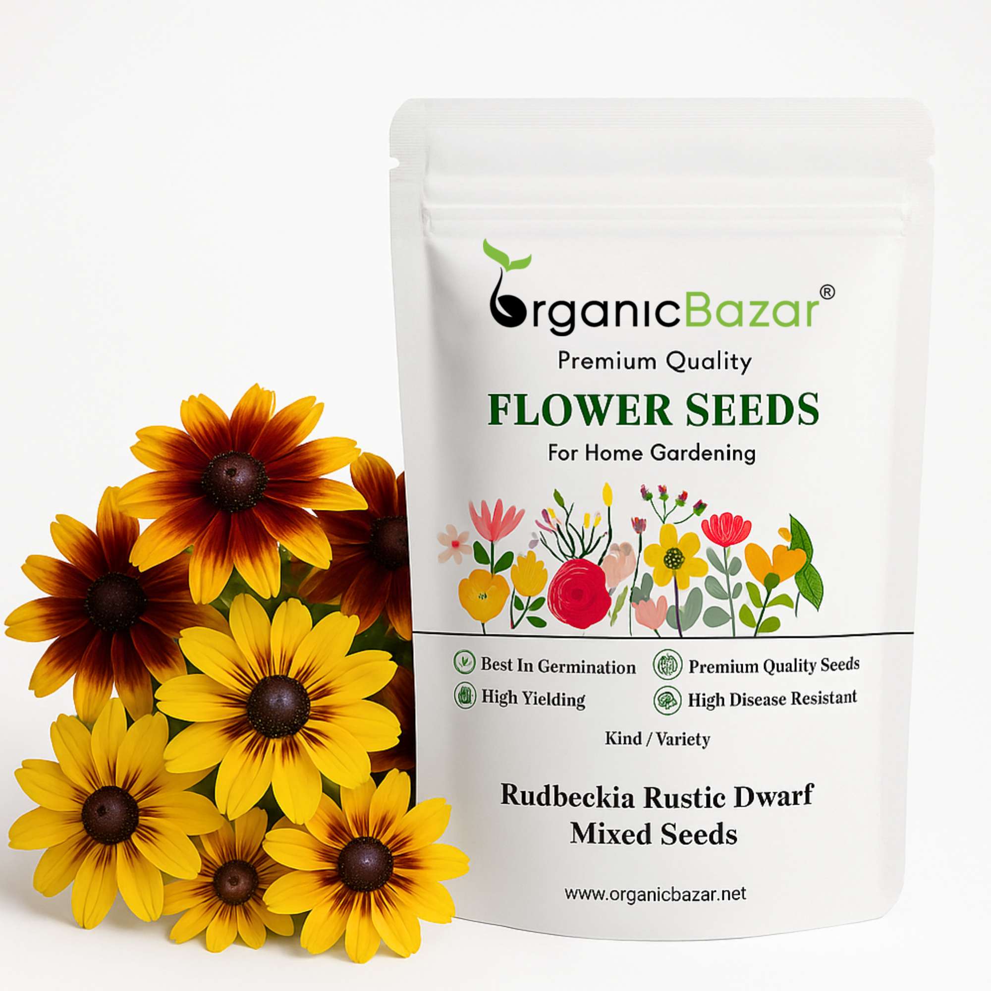 Rudbeckia Rustic Dwarf Mixed Seeds (200 Seeds) High Germination/ Easy To grow/ Perfect for pots, balconies, or Terrace gardens