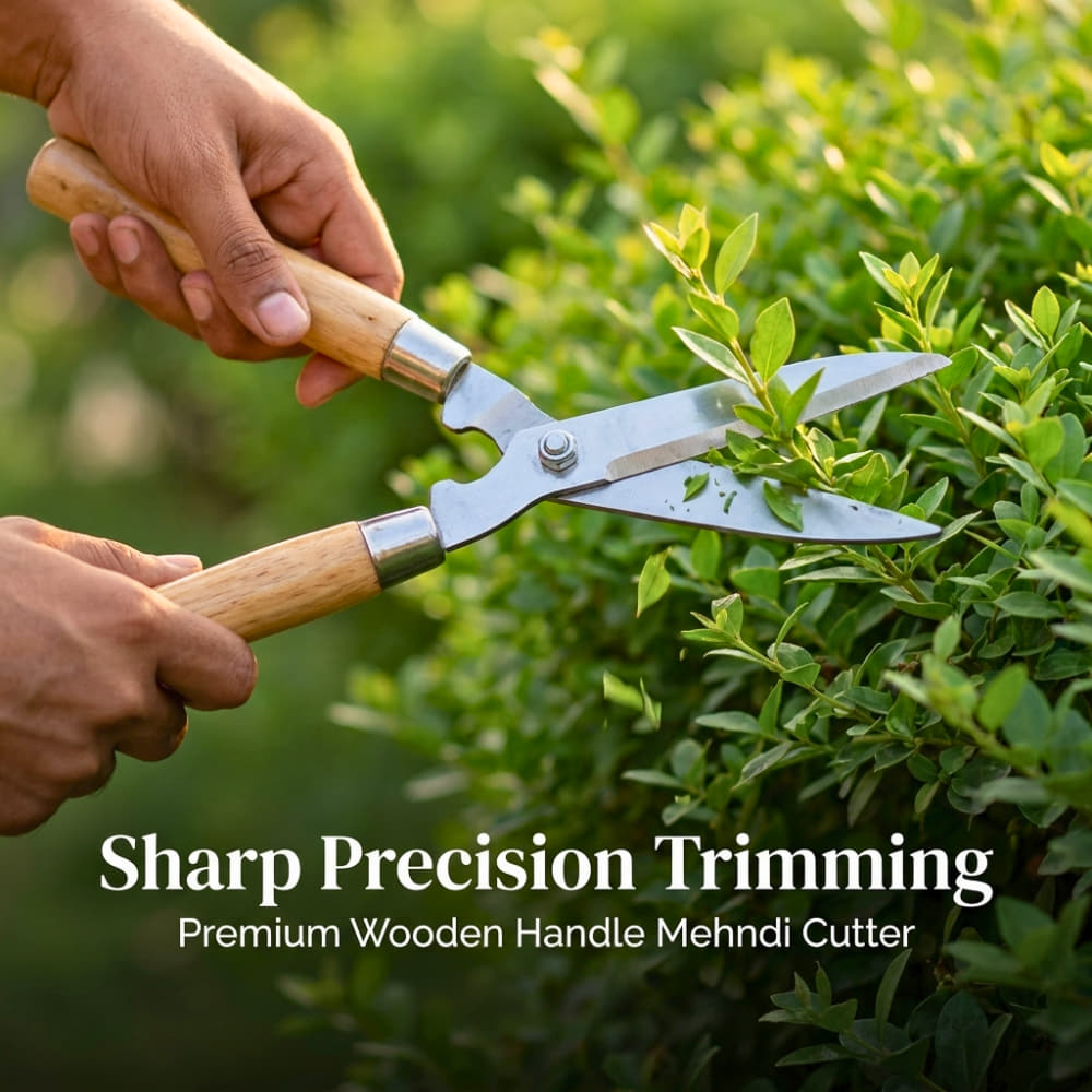 Wooden Handle Mehndi Cutter/Garden Grass Cutter, Hedge Shears, Bush Clipper, Big Grass Cutter