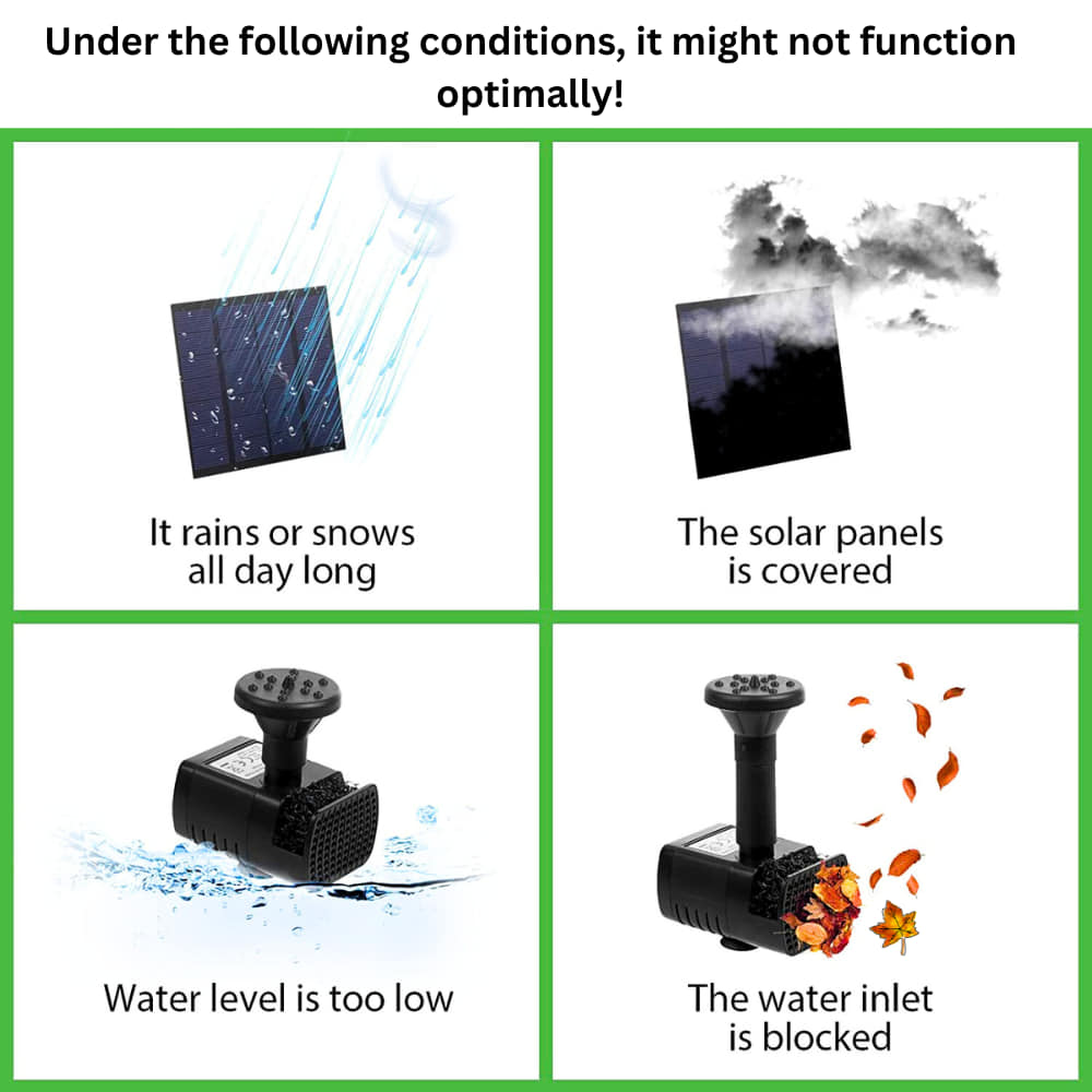 Solar Panel Water Fountain Pump For Bird Bath, Outdoor Small Pond, Patio, Garden Pool, Aquarium And Fish Tank