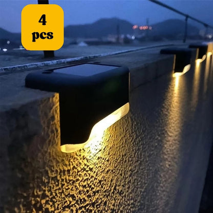 4-Piece Solar Decorative Waterproof Garden, Stair & Railing Lights – Outdoor LED Lights for Home Décor