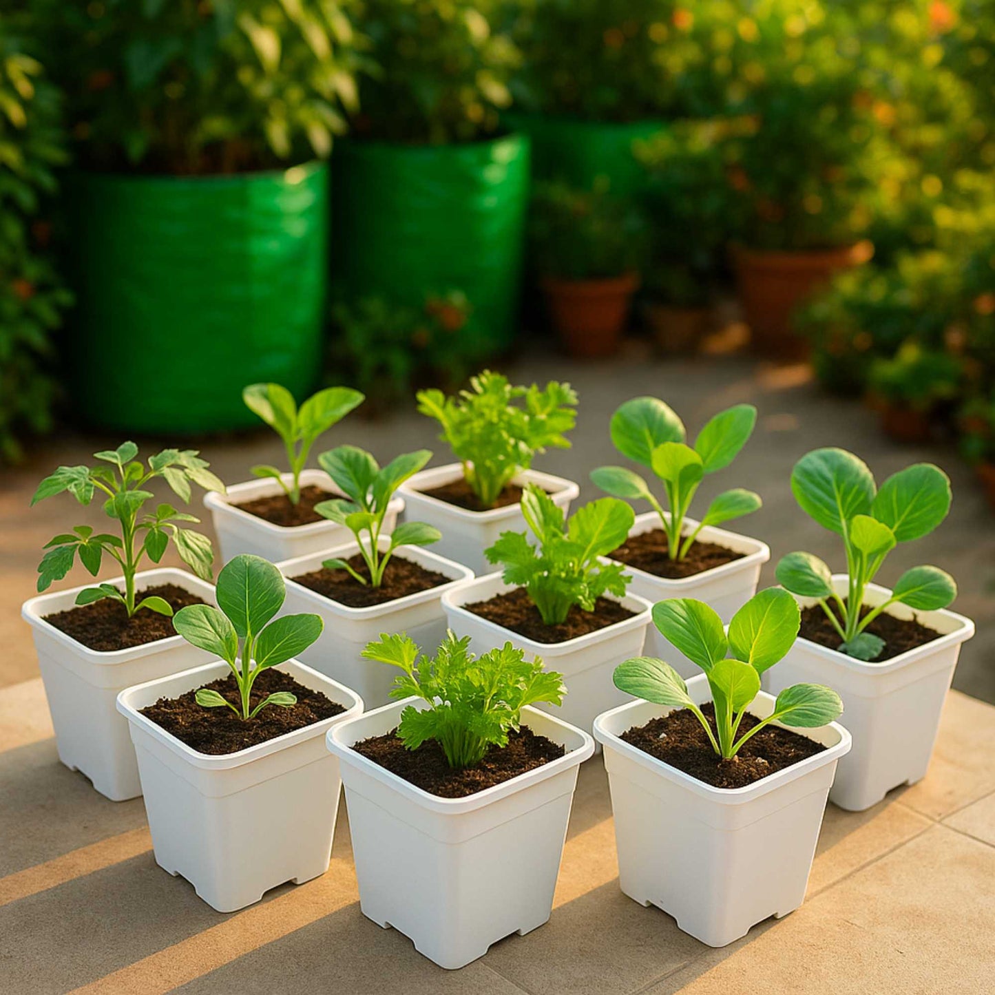 Square Nursery Pot for Seedlings (White)