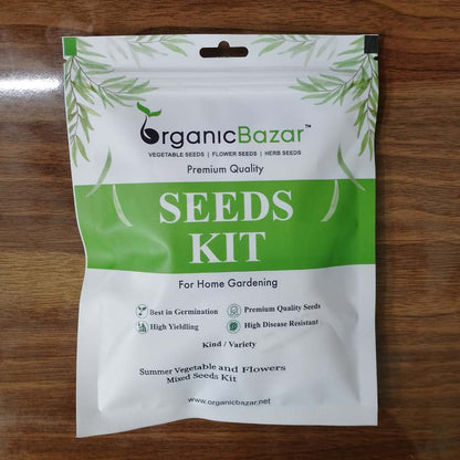 Summer Vegetable and Flowers Mixed Seeds Kit for Home Gardening