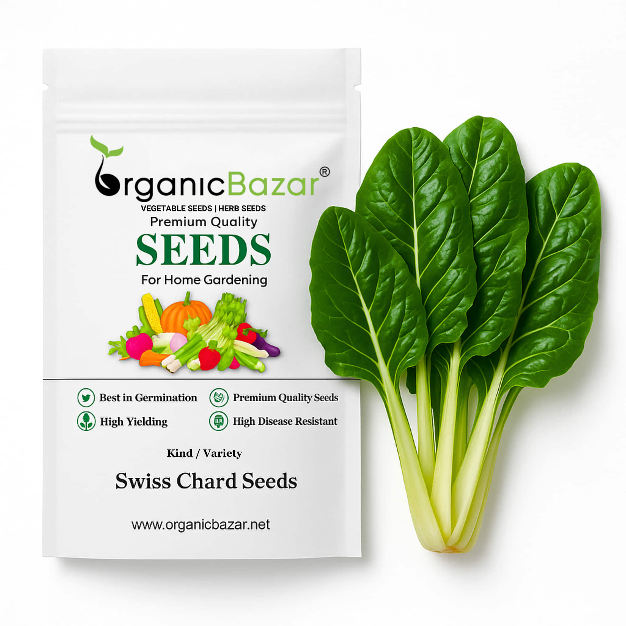 Swiss Chard Seeds - 100 Seeds (स्विस चार्ड के बीज)