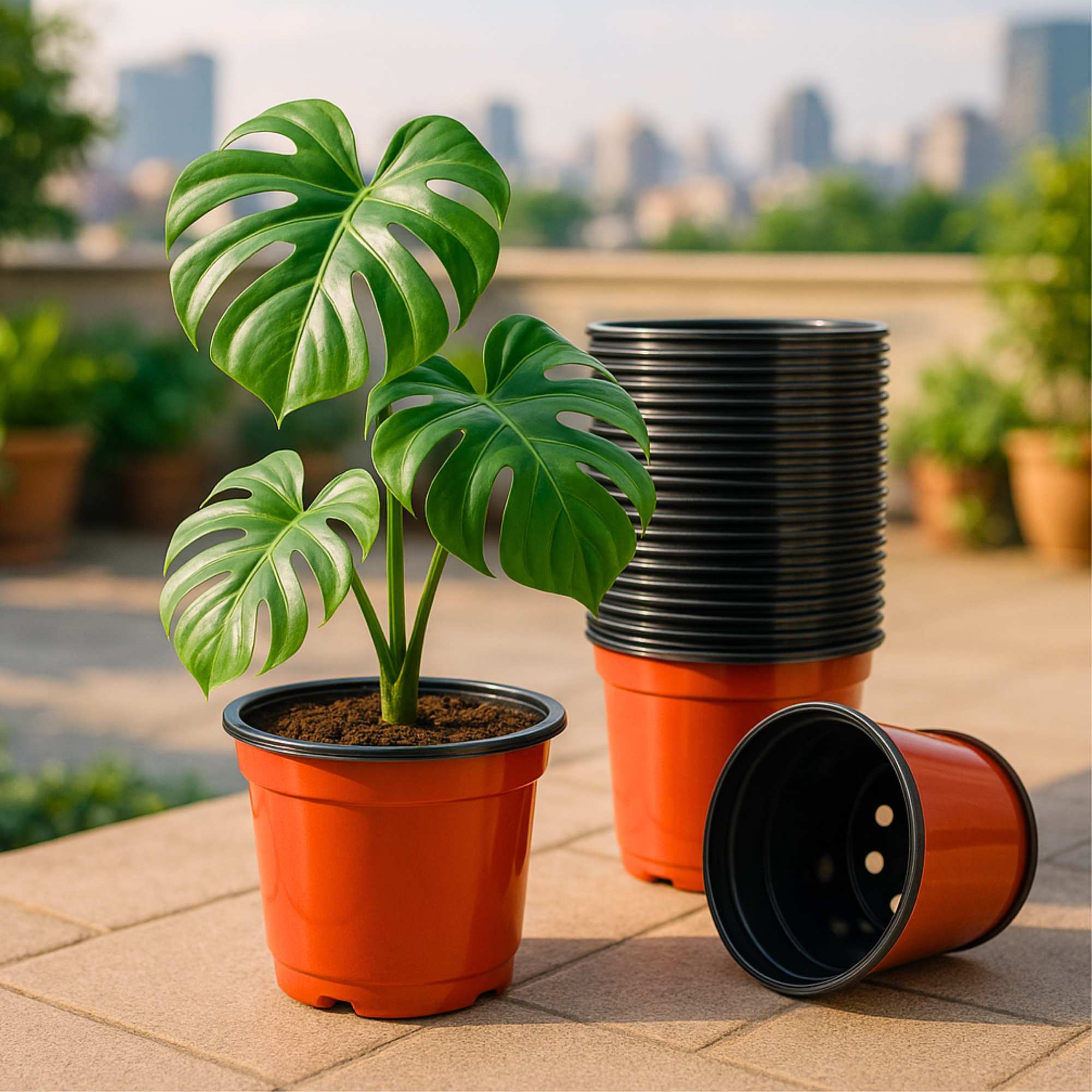 Thermoform Pot-4 Terracotta Color (Set of 20) (10cm)