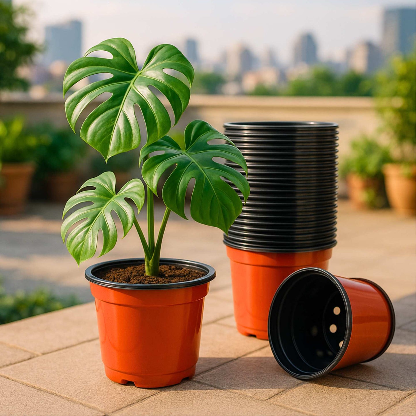 Thermoform Pot-4 Terracotta Color (Set of 20) (10cm)