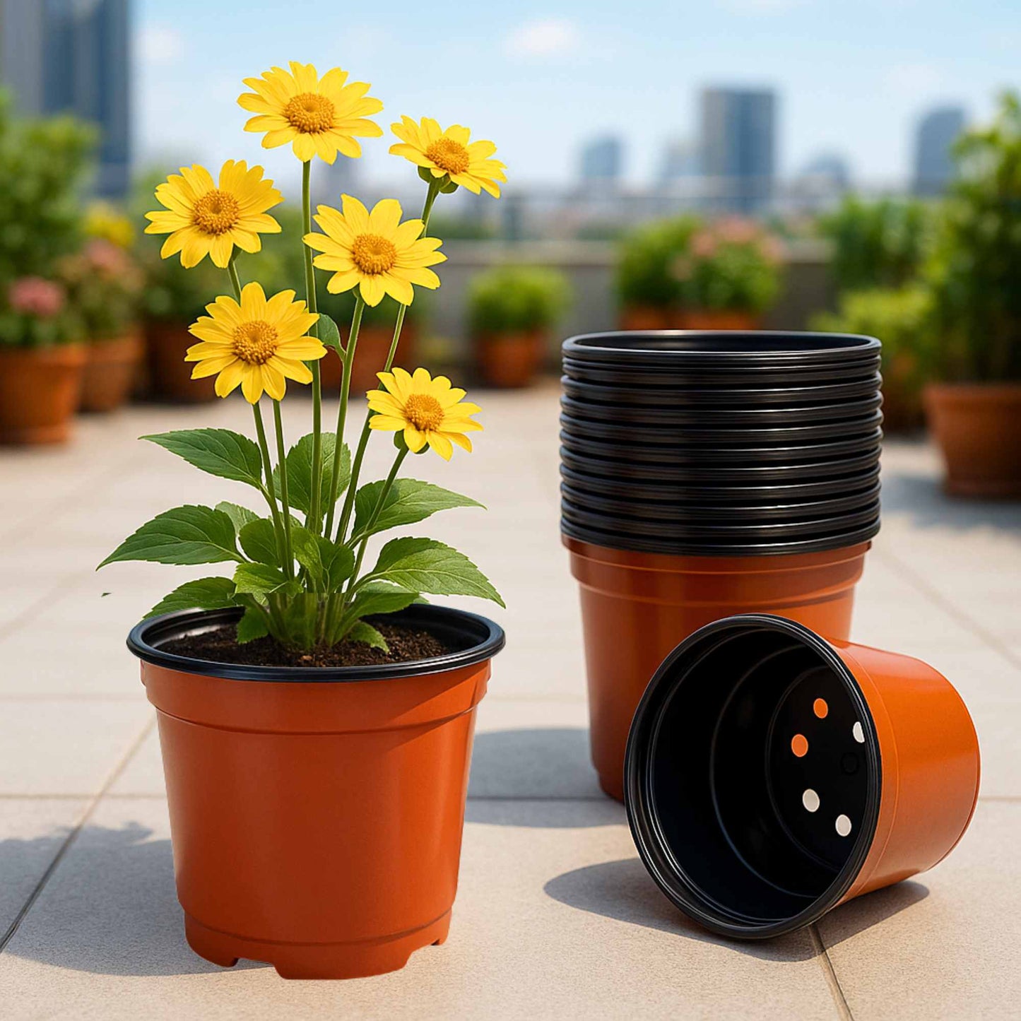 Thermoform Pot-5 Terracotta Color (Set of 20)(13 CM)