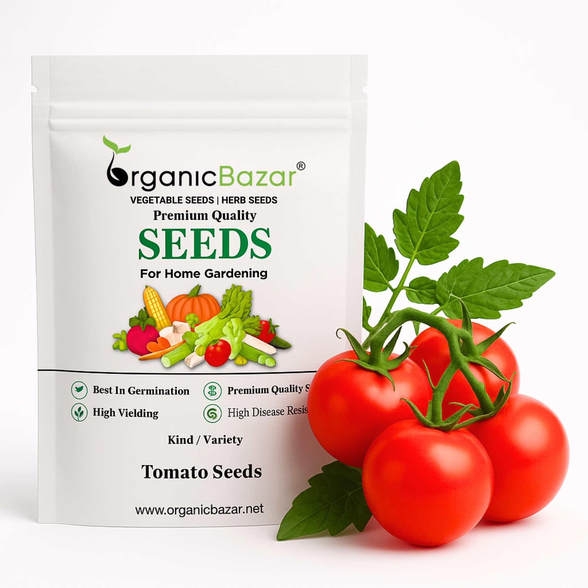 Tomato Seeds - 50 Seeds (Tamatar) (टमाटर के बीज) High Germination/ Easy to Grow/ Ideal for Terrace/Kitchen Gardening