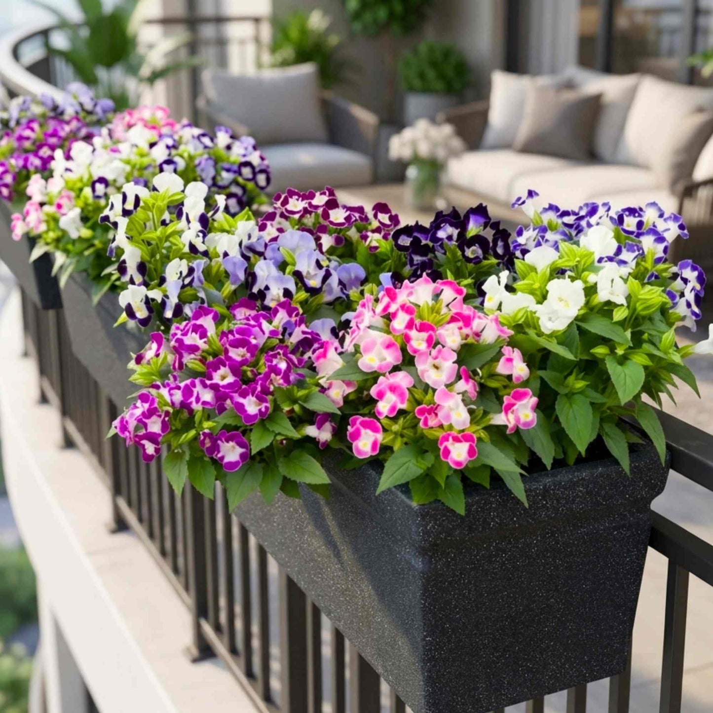 Torenia Kauai Mix Color Flower Seeds (30 Seeds) Wishbone Flower Seeds for Pots, Hanging Baskets & Shade Garden