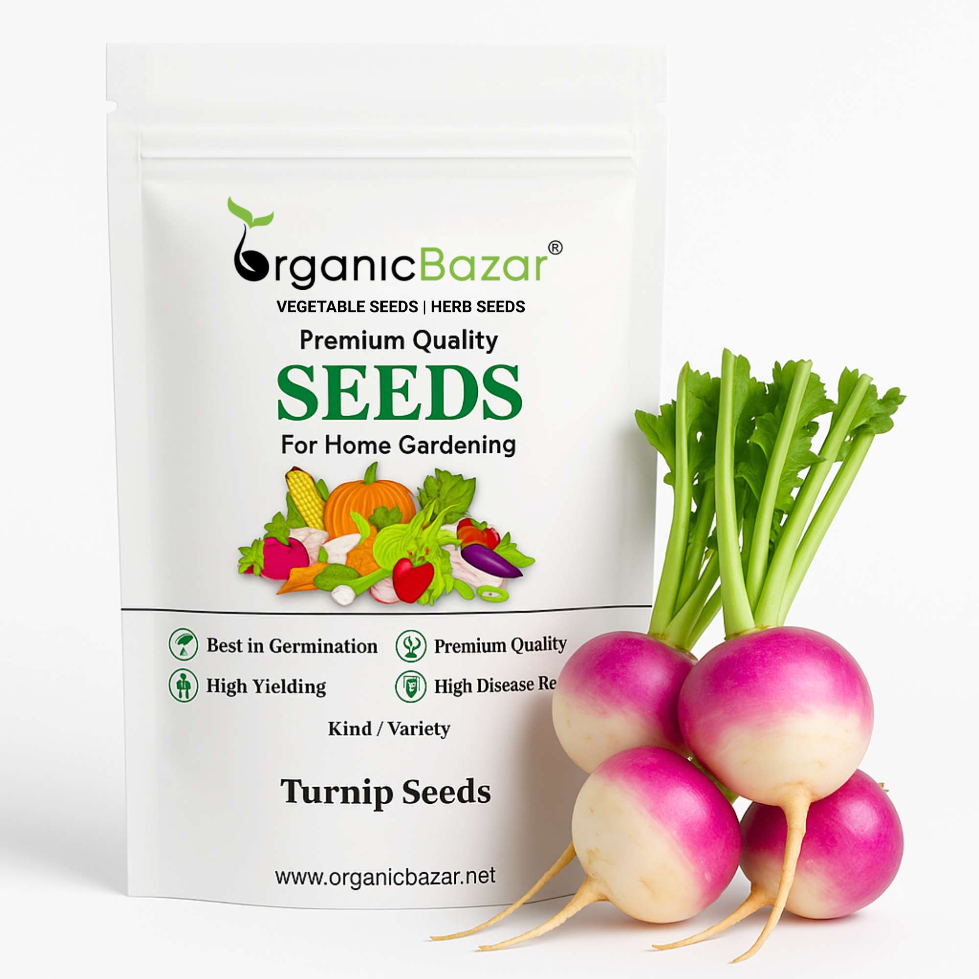 Turnip (Shaljam) Seeds - 200 Seeds (शलजम के बीज)