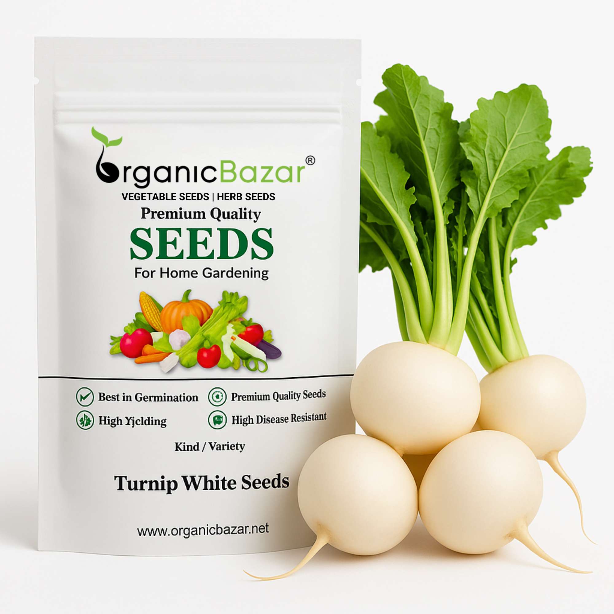 Turnip White Seeds For Home Gardening (White Shaljam/सफ़ेद शलजम के बीज)