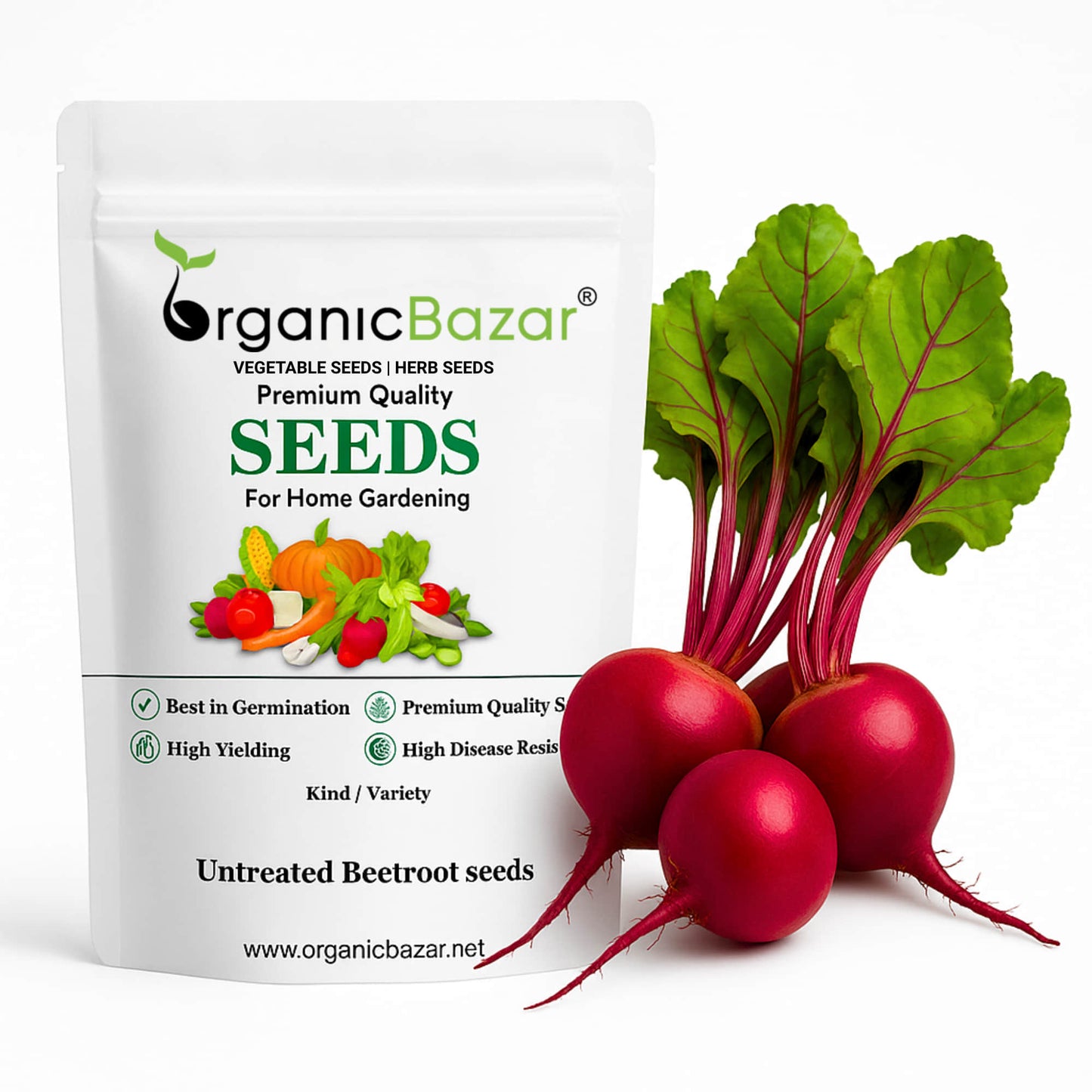 Untreated Beetroot (Chukandar) seeds For Organic Gardening - 200 Seeds (चुकंदर के बीज)