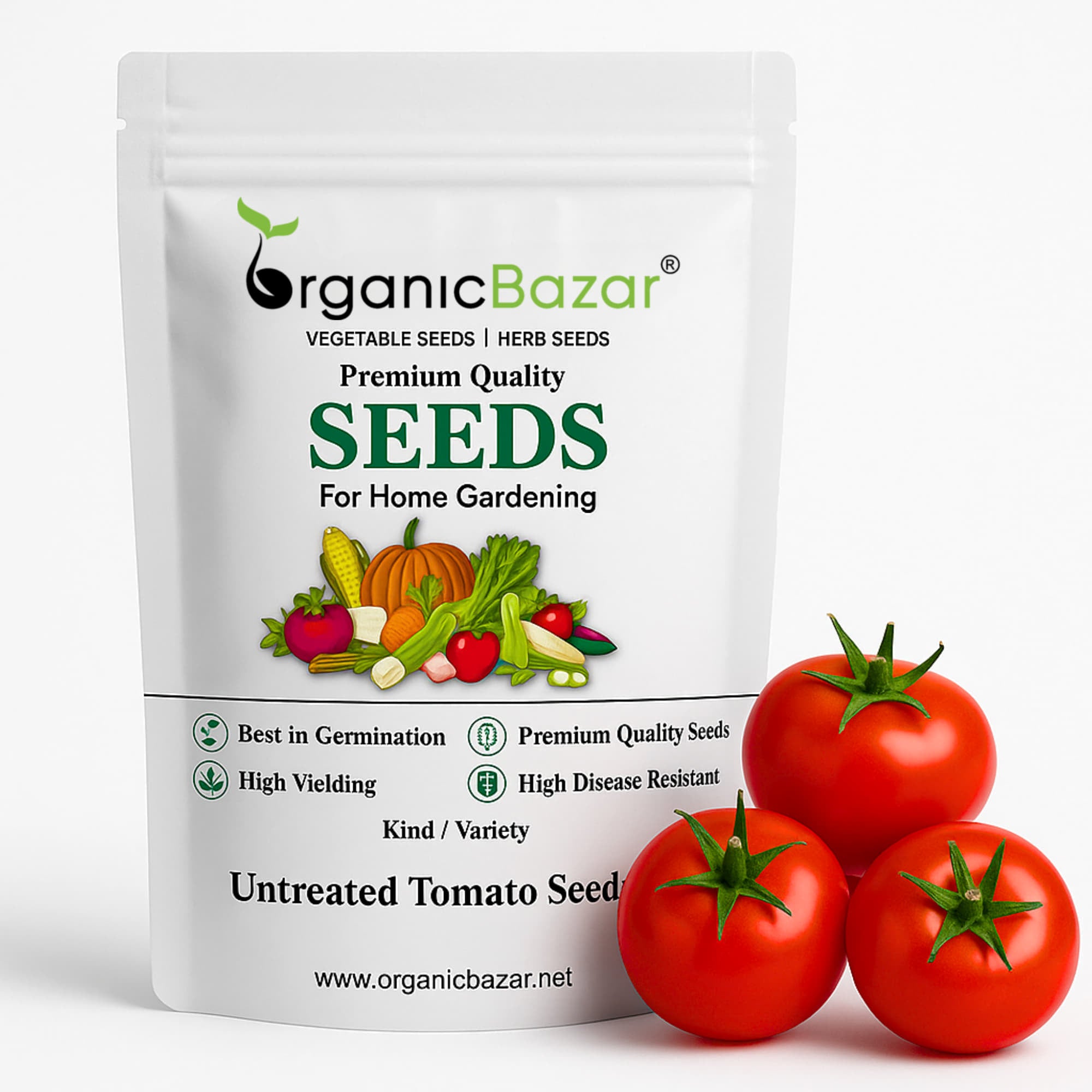 Untreated Tomato Seeds For Organic Gardening - 50 Seeds (Tamatar/टमाटर के बीज) High Germination/ Easy to Grow/ Ideal for Terrace/Kitchen Gardening